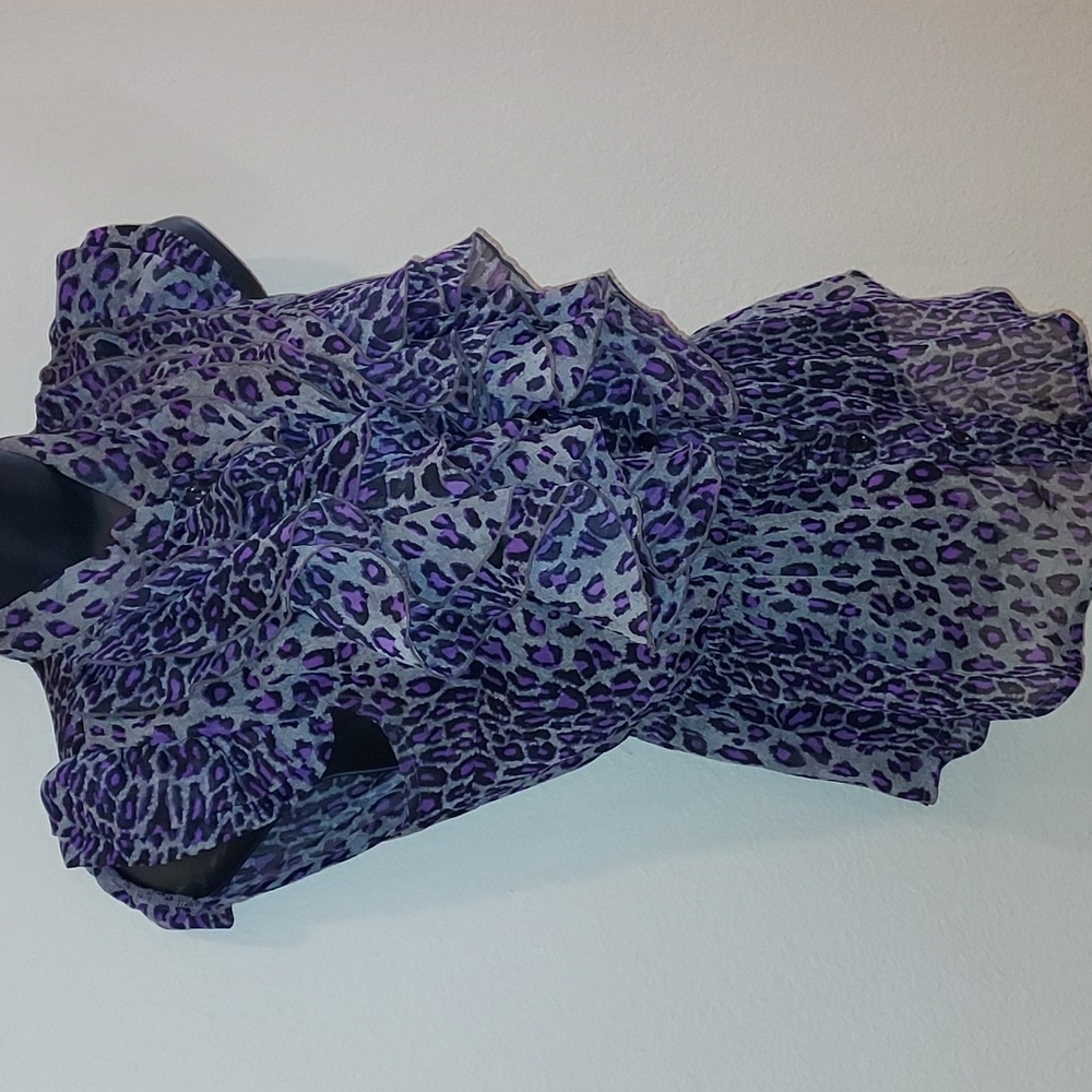 Miley Cyrus Purple Cheetah Design Top